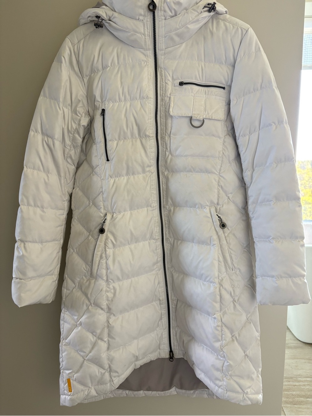 Lole Women's White Quilted Hooded Puffer Coat